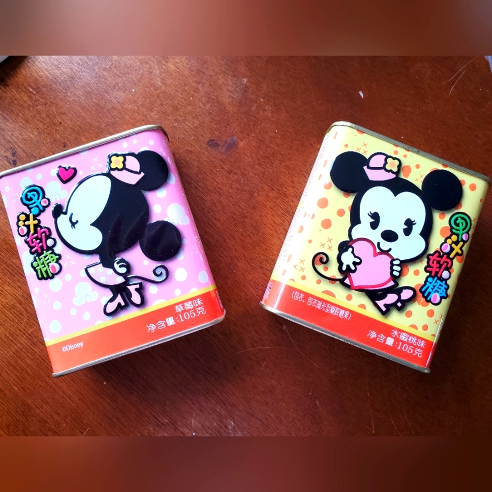 Mickey & Minnie Candie Tin Pair